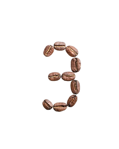 Καφέ γραμματοσειρά τρεις - Φωτογραφία, εικόνα