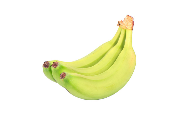 Três bananas verdes
 - Foto, Imagem