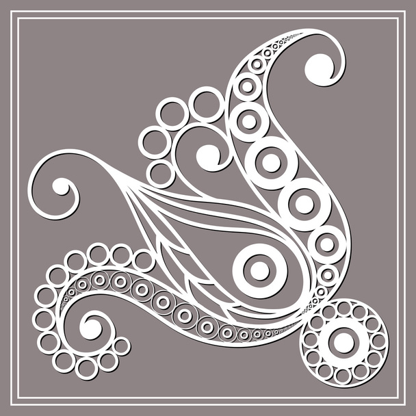 Graphic illustration with lacy flower 2 lace - Vecteur, image