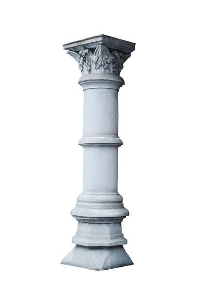 columna arquitectónica de estilo clásico aislada sobre fondo blanco
 - Foto, imagen