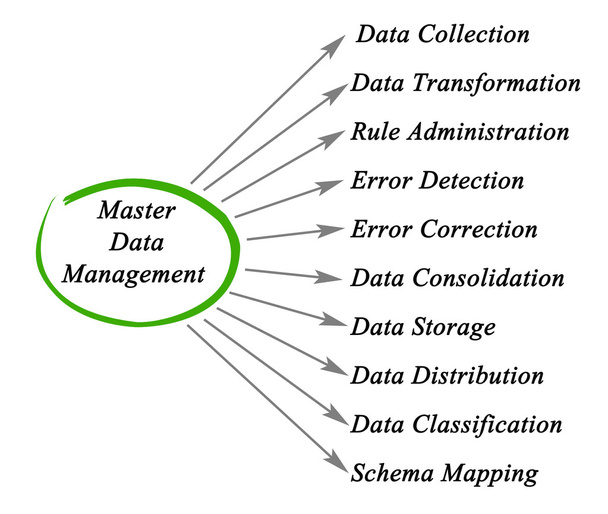 Diagram van Master Data Management - Foto, afbeelding