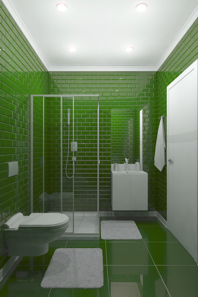 modernes grünes Badezimmer - Foto, Bild