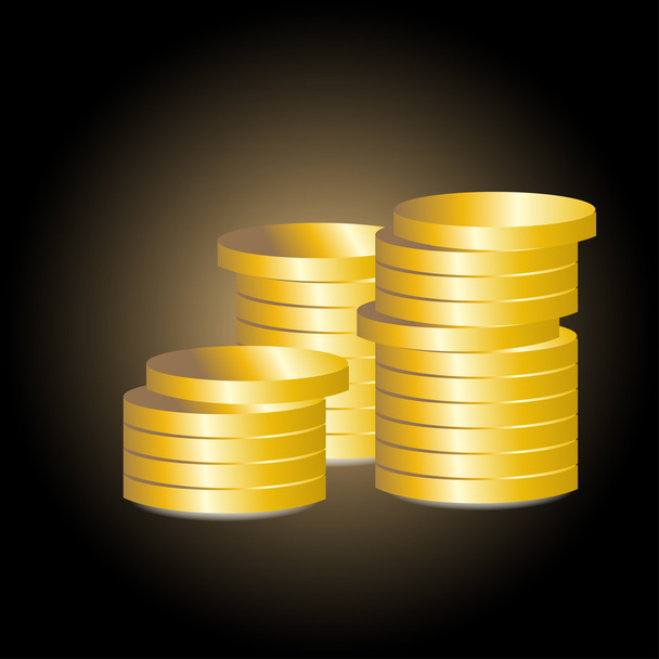 illustrazione di moneta d'oro con riflessione su sfondo scuro
 - Vettoriali, immagini
