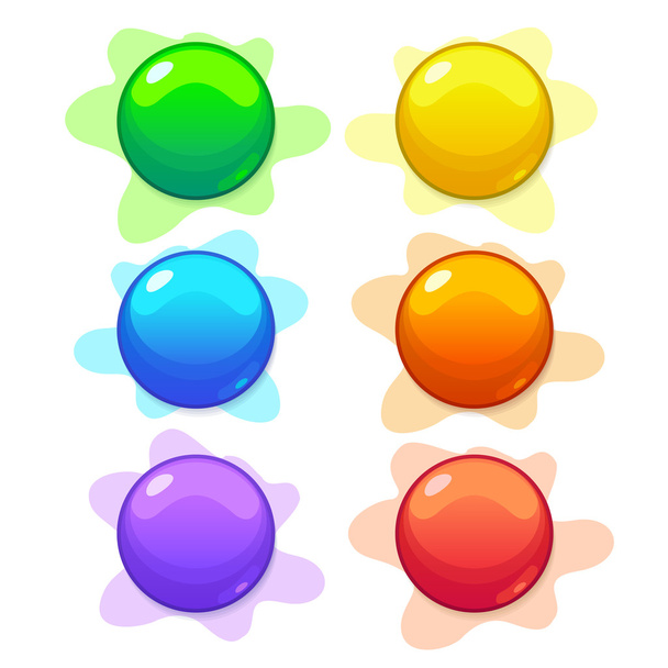 Botões de interface de ilustração vetorial definidos para jogos ou aplicativos
 - Vetor, Imagem