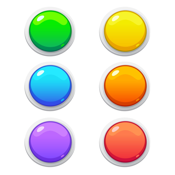 Vector illustration interface buttons set for games or apps - Vektor, kép