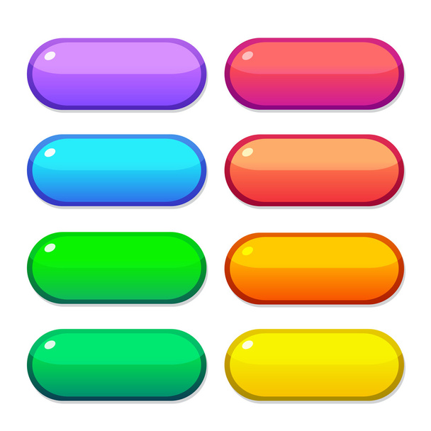 Vector illustration interface buttons set for games or apps - Vetor, Imagem