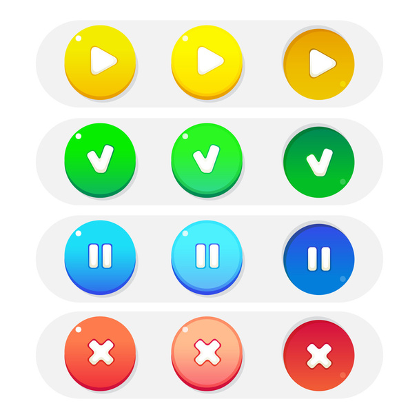 Vector illustration interface buttons set for games or apps - Vettoriali, immagini