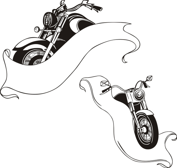 Motorcycles with ribbons - Vector, Image