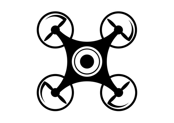 große schwarze Drohne - Vektor, Bild