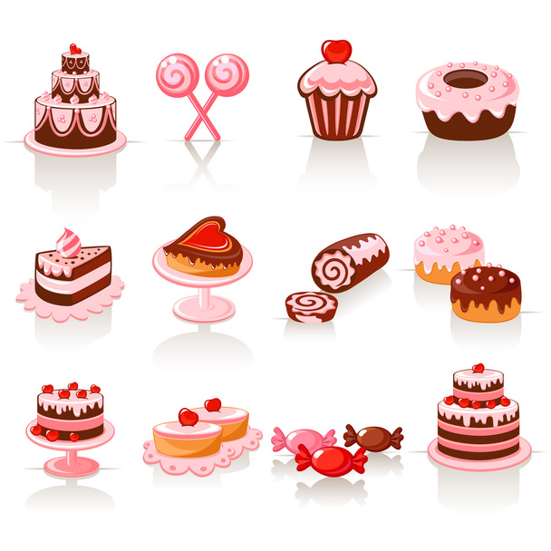 Sweet pastry icons - Vector, Image