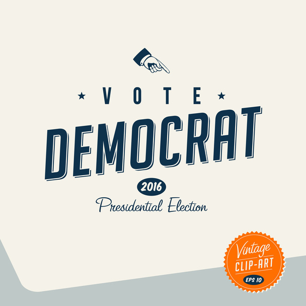 Estilo Vintage Clip Art - Vote Democrata - Vector EPS10
 - Vetor, Imagem