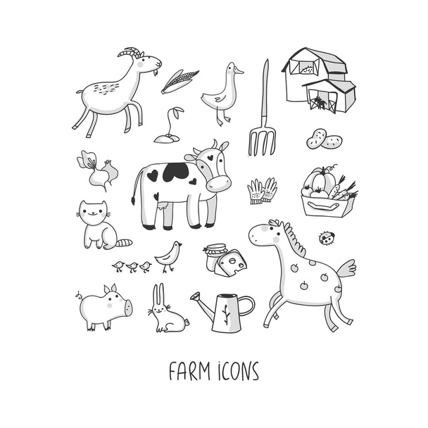 set de iconos de granja - Vector, imagen