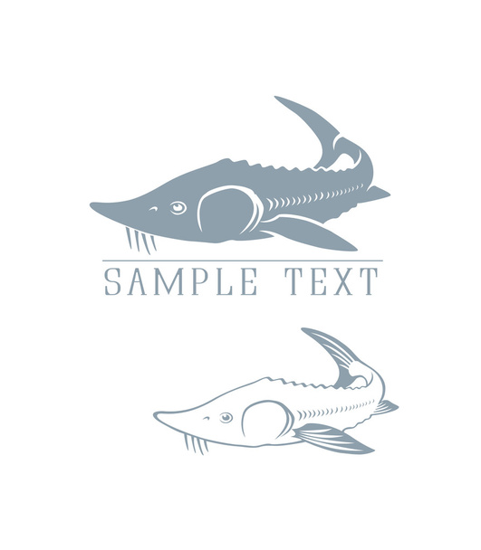 チョウザメ ロゴ セット - ベクター画像