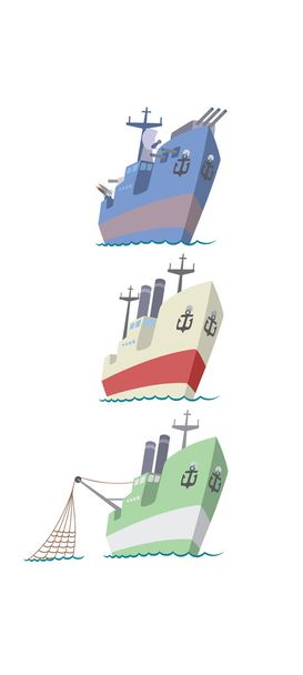 Set di barche colorate
 - Vettoriali, immagini