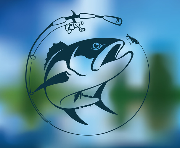 tuna fishing logo - Vector, Image