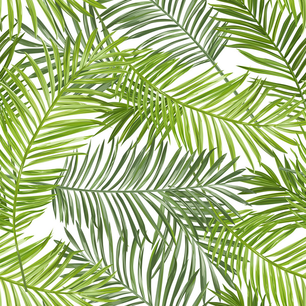 Seamless Pattern. Tropical Palm Leaves Background. Vector Background. - Vettoriali, immagini