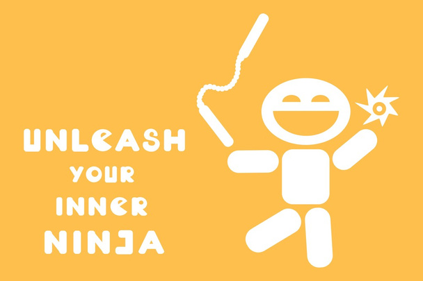motiverende citaat unleash uw innerlijke ninja - Vector, afbeelding