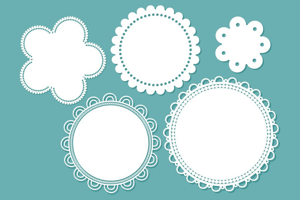 labels with lacy borders set - Vector, Image
