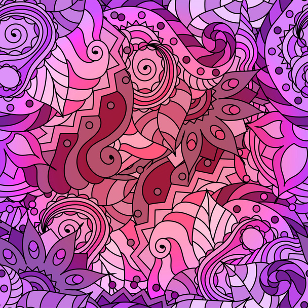 Abstract hand drawn floral pattern - Vector, Image