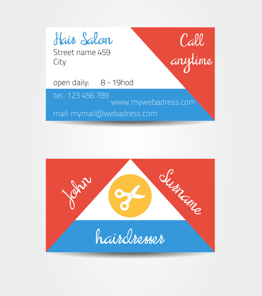 Two sided eccentric and extraordinary business cards template - Vector, Image