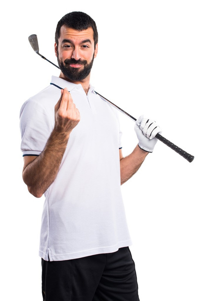 Golfer doing a money gesture - Photo, Image