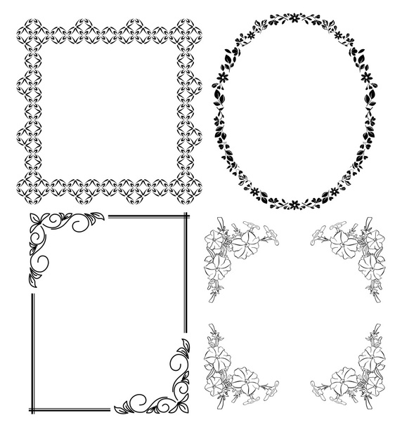 Cadres décoratifs noirs - ensemble vectoriel
 - Vecteur, image
