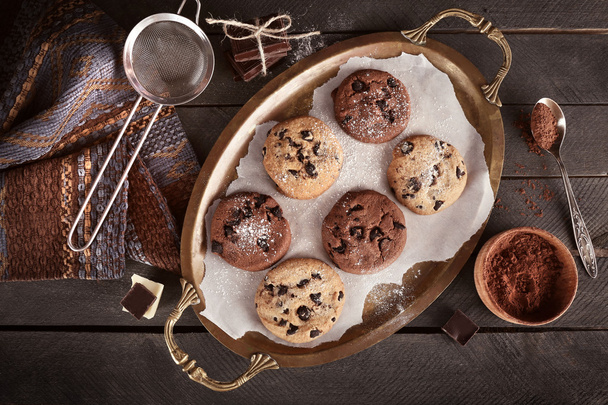 Chocolate chip cookies  - Fotoğraf, Görsel