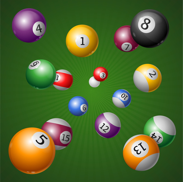 Billiard Balls Background. Vector - Vetor, Imagem