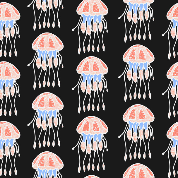 Seamless pattern of  jellyfish - Vektor, obrázek