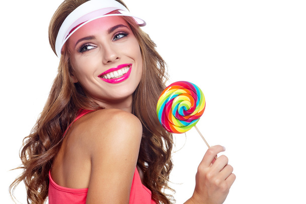 girl with big lollipop - Fotó, kép
