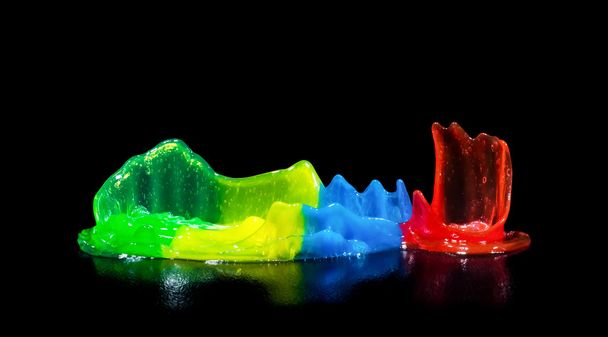 Colorful Paint Splashing - Slime - Glibber - Φωτογραφία, εικόνα
