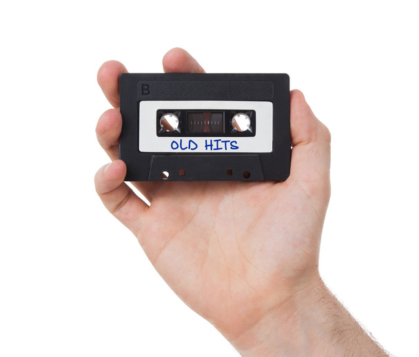 Nastro audiocassetta vintage, isolato su sfondo bianco
 - Foto, immagini
