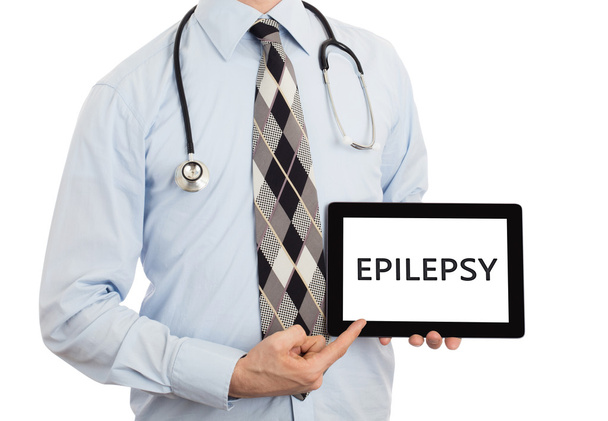 Arzt mit Tablette - Epilepsie - Foto, Bild