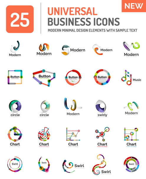 Set of new universal business logos - Vector, Image