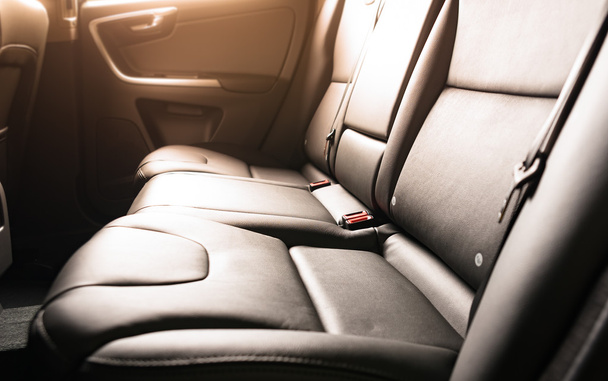 Car interior black leather - Photo, Image