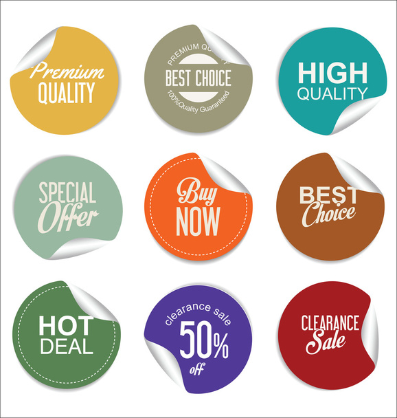 Sale stickers and tags collection - Vector, Imagen