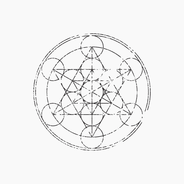 Κύβος του Μέτατρον, γεωμετρικό σύμβολο - Διάνυσμα, εικόνα