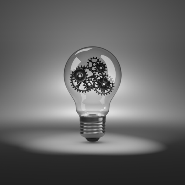 Light Bulb with Gears Inside - Zdjęcie, obraz