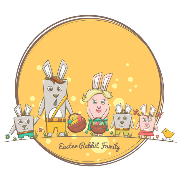 Velikonoční králík rodina - Vektor, obrázek