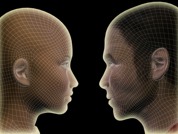  lidské hlavy muž nebo žena - Fotografie, Obrázek