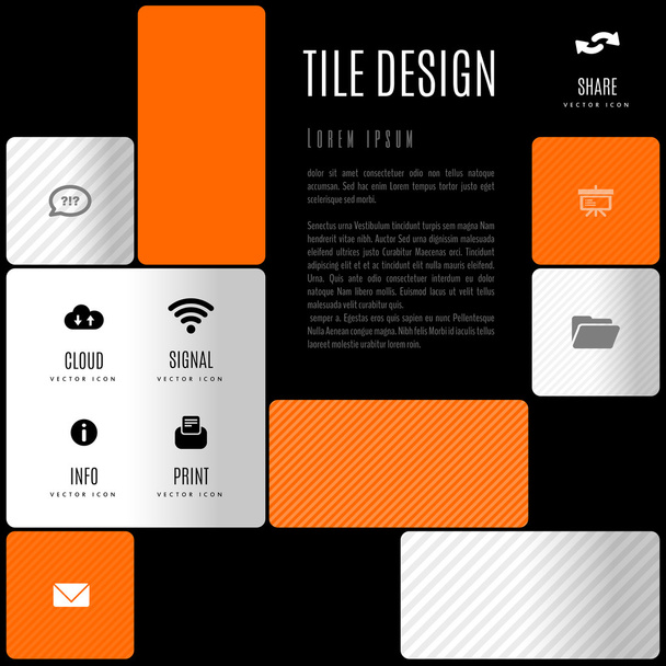 Business tile design. Vector design elements for flyers, templat - Vector, Image
