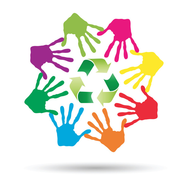 groen symbool voor recycling - Vector, afbeelding