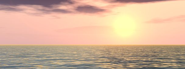  soleil proche de l'horizon et de la mer
 - Photo, image