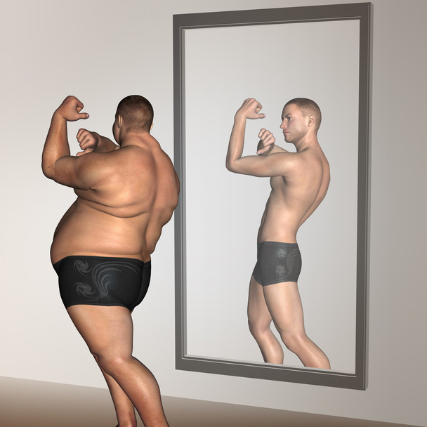 overweight vs slim fit  man  - Foto, imagen