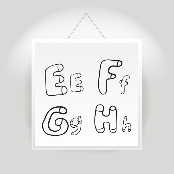 Hand drawn alphabet font - Vector, Imagen