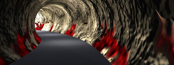 sötét absztrakt közúti alagútja - Fotó, kép