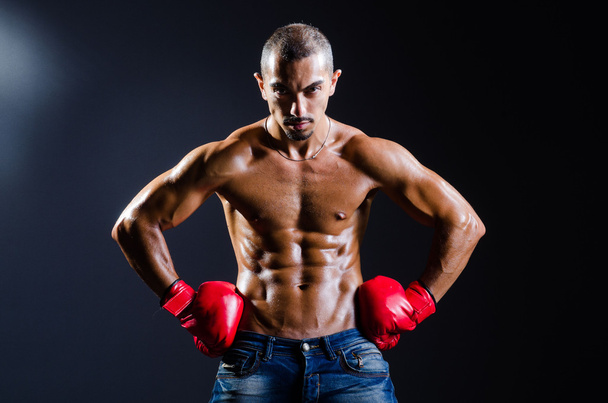 Ripped boxer in sports concept - Foto, Bild