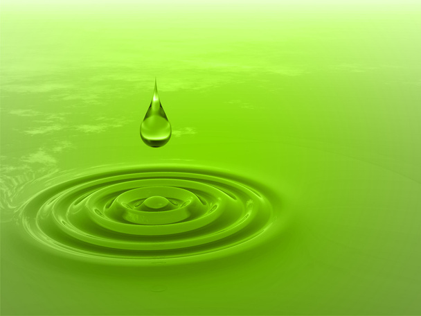 gota de líquido verde cayendo  - Foto, Imagen