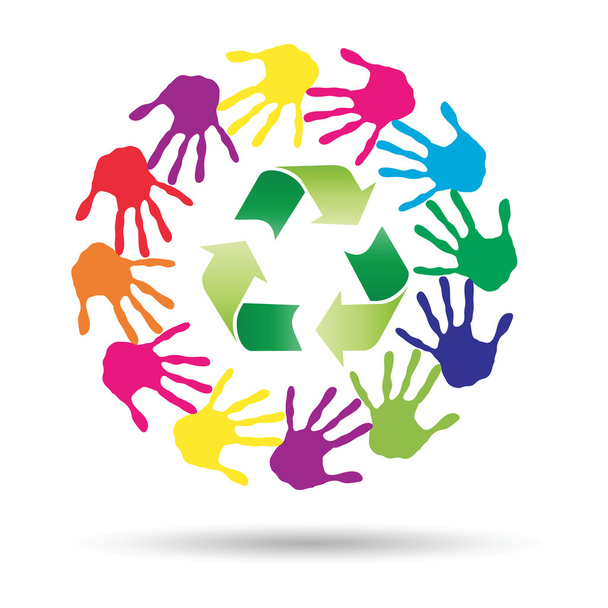  vihreä kierrätyssymboli - Valokuva, kuva