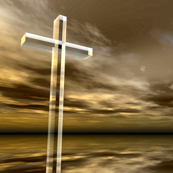 концептуальный стеклянный крест
 - Фото, изображение